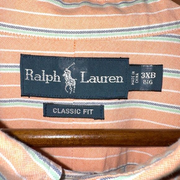 Polo Ralph Lauren B&T Orange L/S Oxford Button Down Shirt Size 3XB - Picture 2 of 6